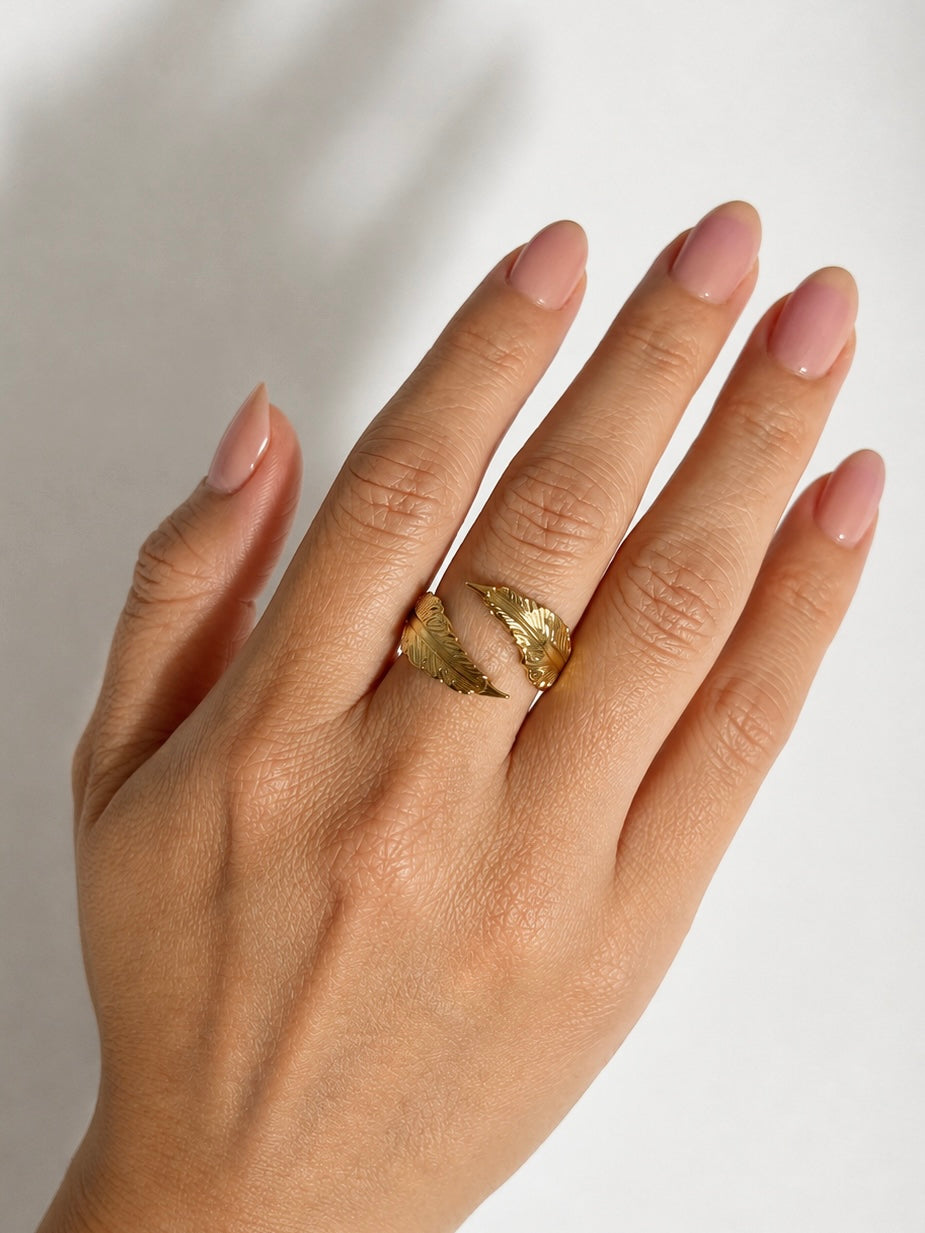 Golden Feather Ring