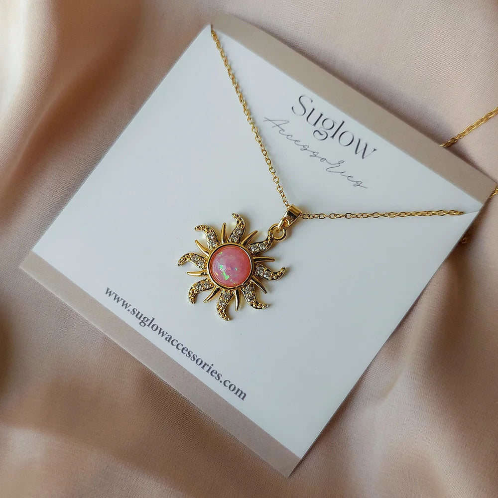 Rapunzel Sun Necklace Pink