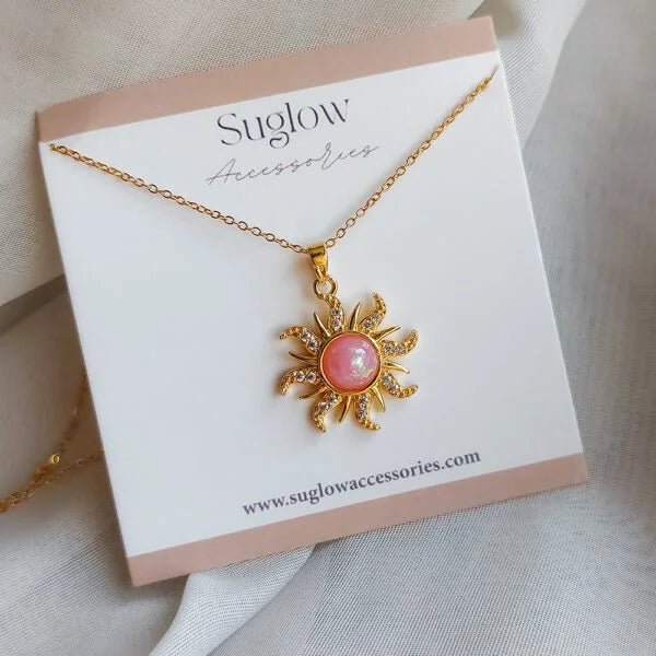 Rapunzel Sun Necklace Pink