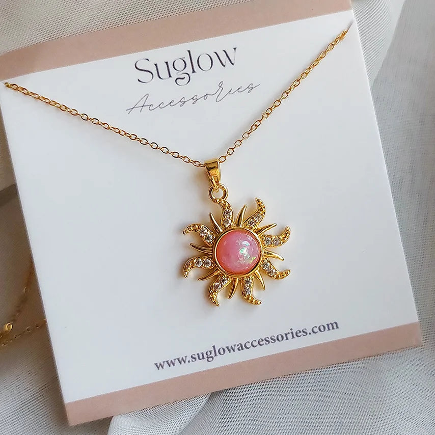 Rapunzel Sun Necklace Pink