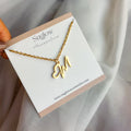 Letters Initial Heart Pendant Necklace