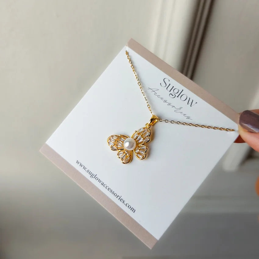 Butterfly Pearl Necklace
