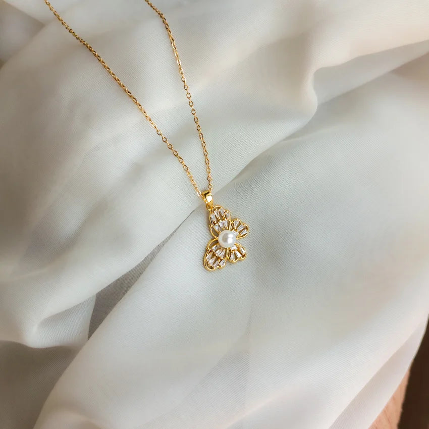 Butterfly Pearl Necklace