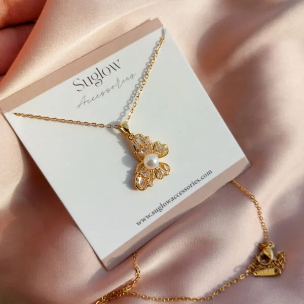 Butterfly Pearl Necklace