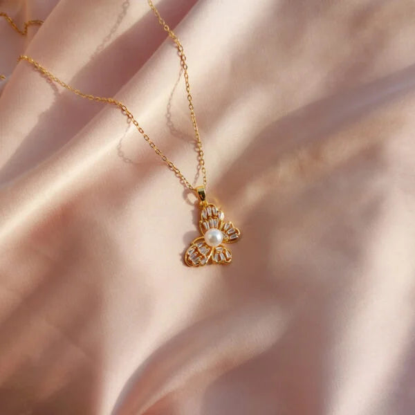 Butterfly Pearl Necklace