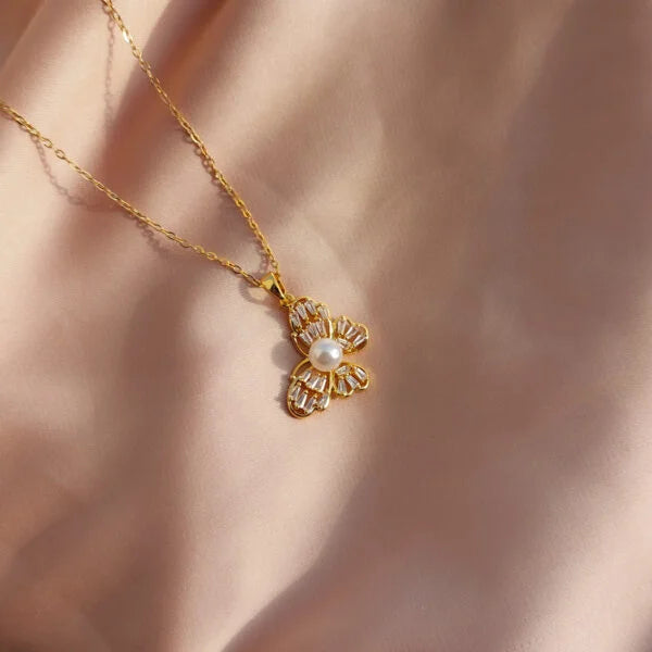 Butterfly Pearl Necklace