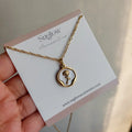 Flower Gold x White link Necklace