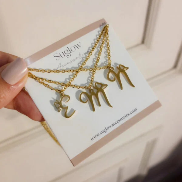Initial Letter Butterfly Necklace