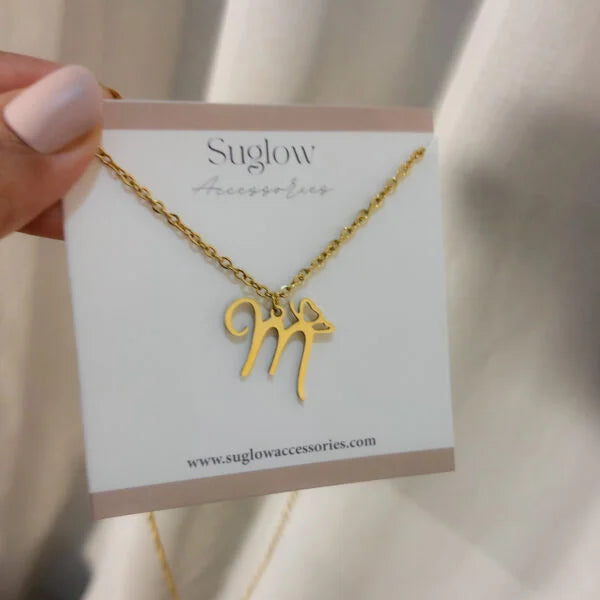 Initial Letter Butterfly Necklace