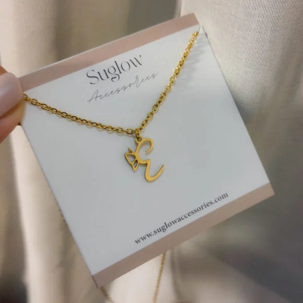 Initial Letter Butterfly Necklace