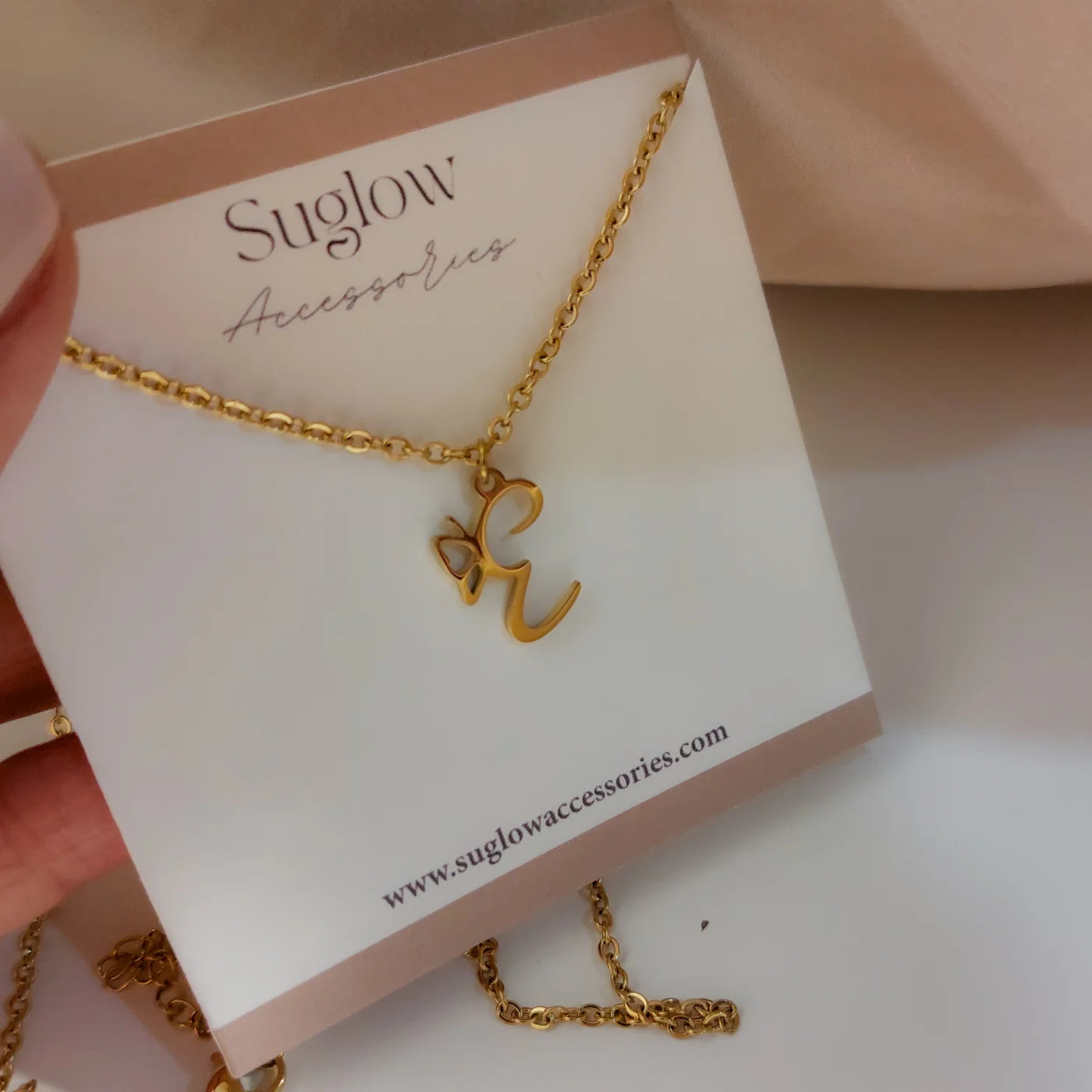 Initial Letter Butterfly Necklace