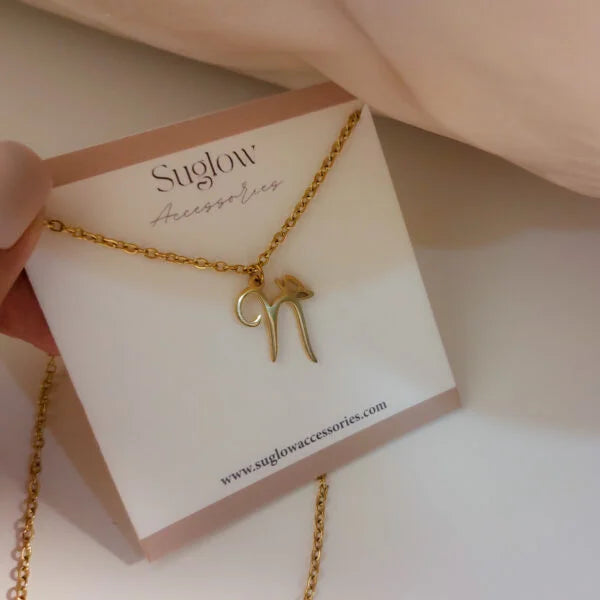 Initial Letter Butterfly Necklace
