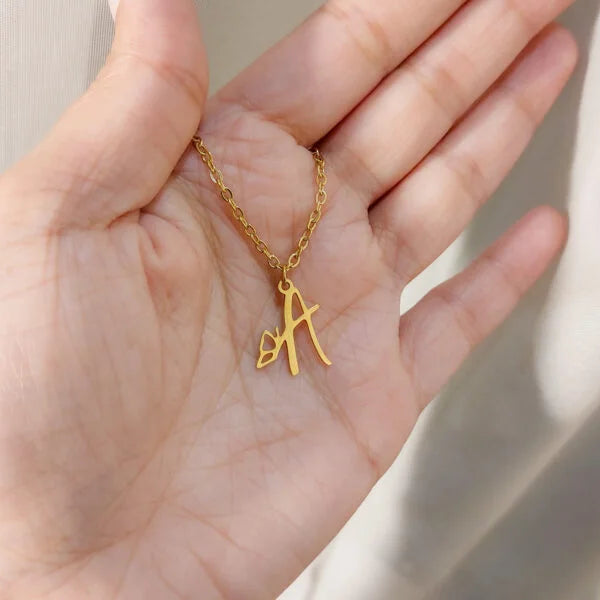 Initial Letter Butterfly Necklace