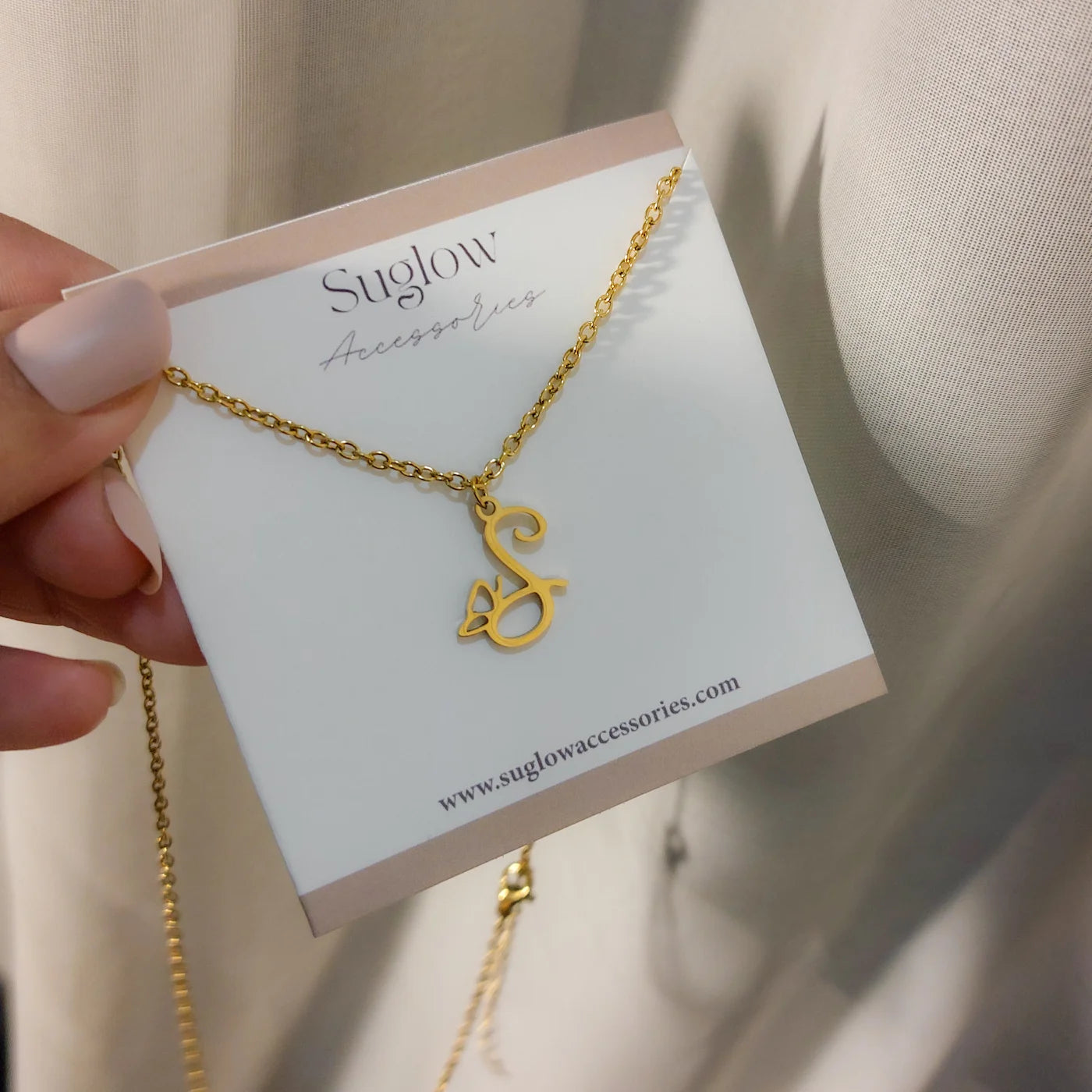 Initial Letter Butterfly Necklace
