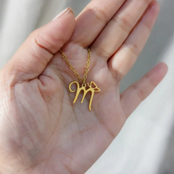 Initial Letter Butterfly Necklace