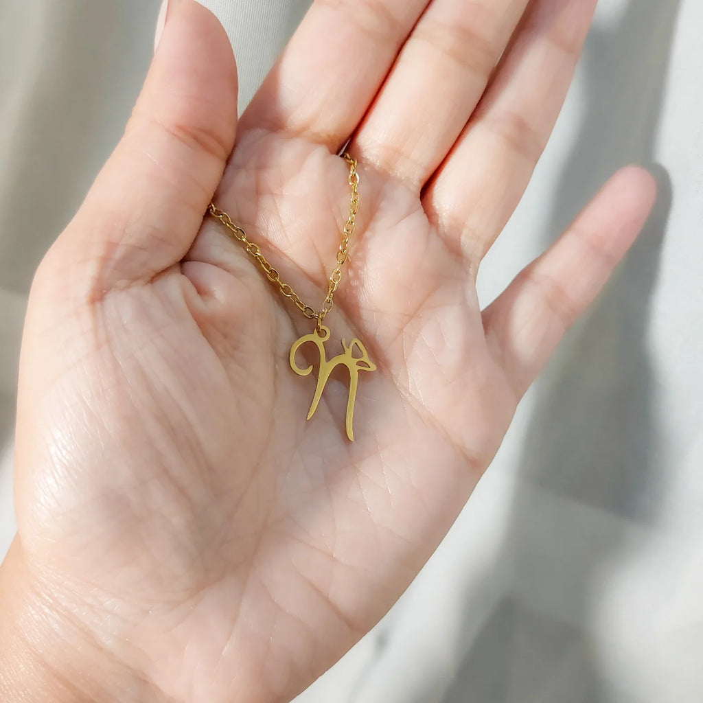 Initial Letter Butterfly Necklace