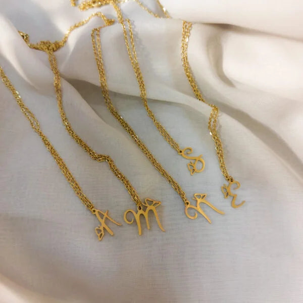 Initial Letter Butterfly Necklace