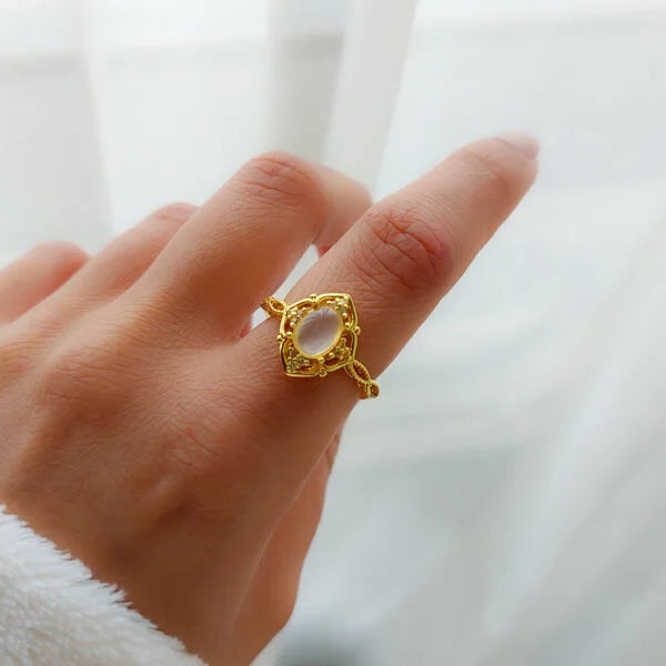 Moonstone Adjustable Ring