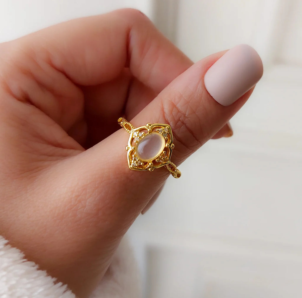 Moonstone Adjustable Ring