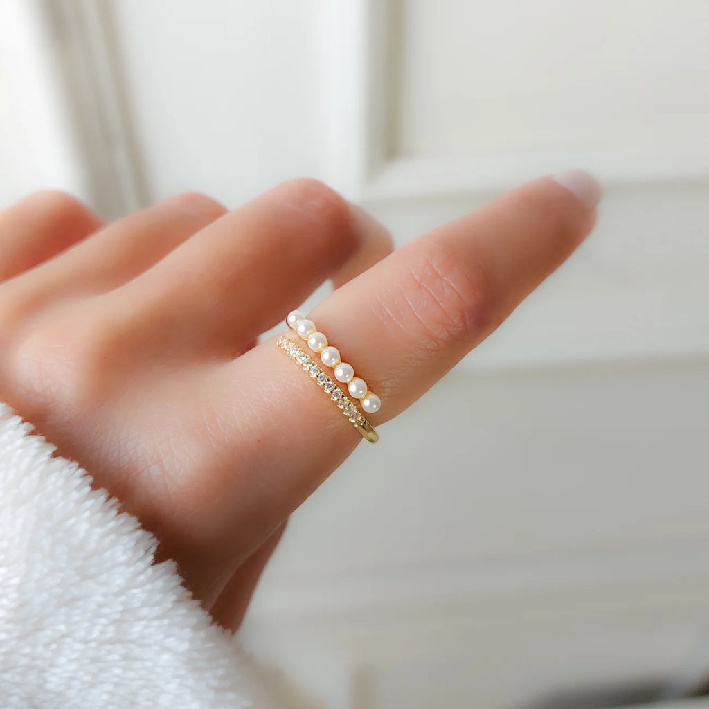 Pearl x Rhinestone Ring