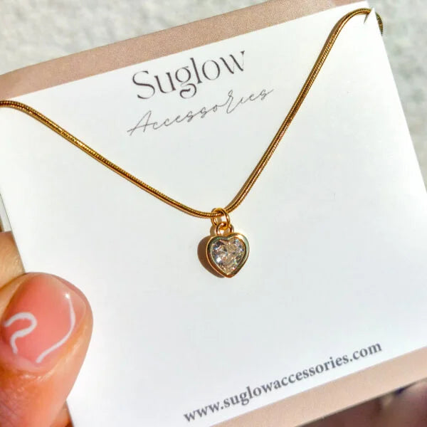 Tiny Heart Zircon Necklace