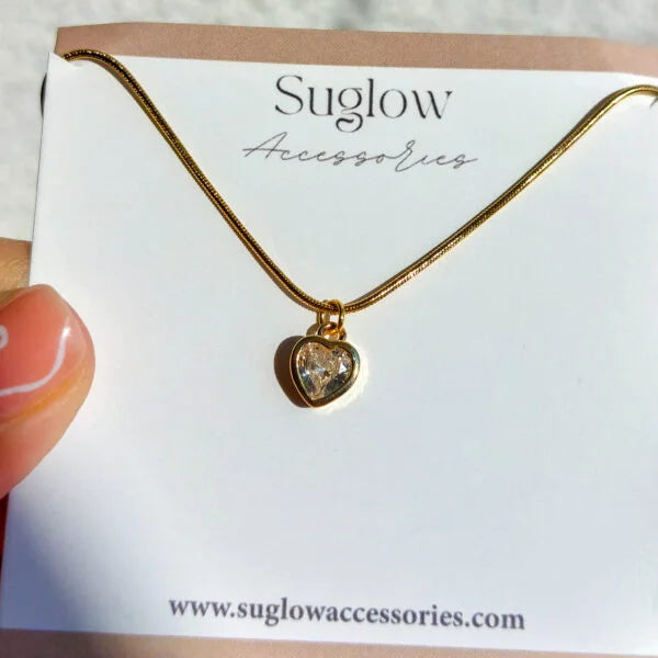 Tiny Heart Zircon Necklace