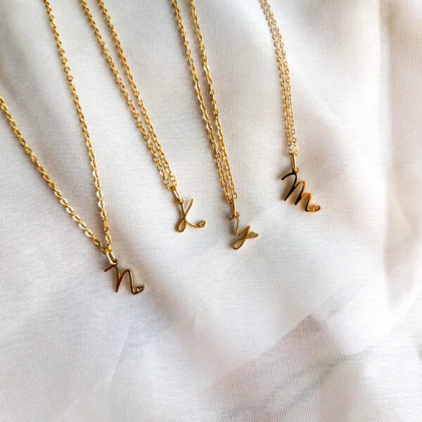 Tiny Small Initial Necklace