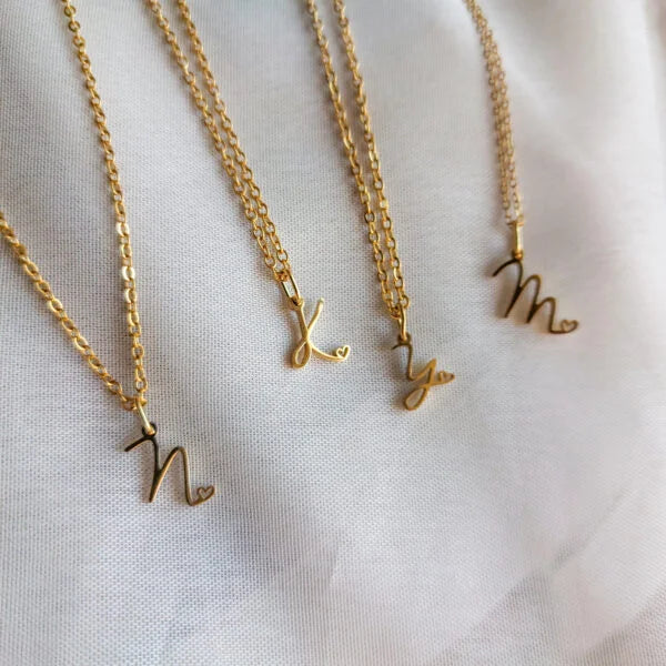 Tiny Small Initial Necklace