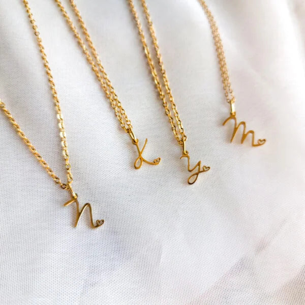 Tiny Small Initial Necklace