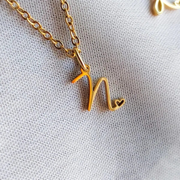 Tiny Small Initial Necklace