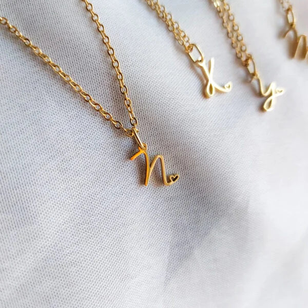 Tiny Small Initial Necklace