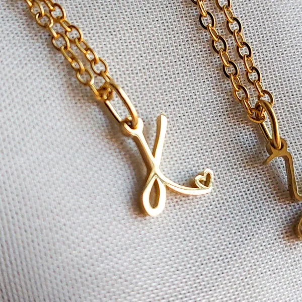 Tiny Small Initial Necklace
