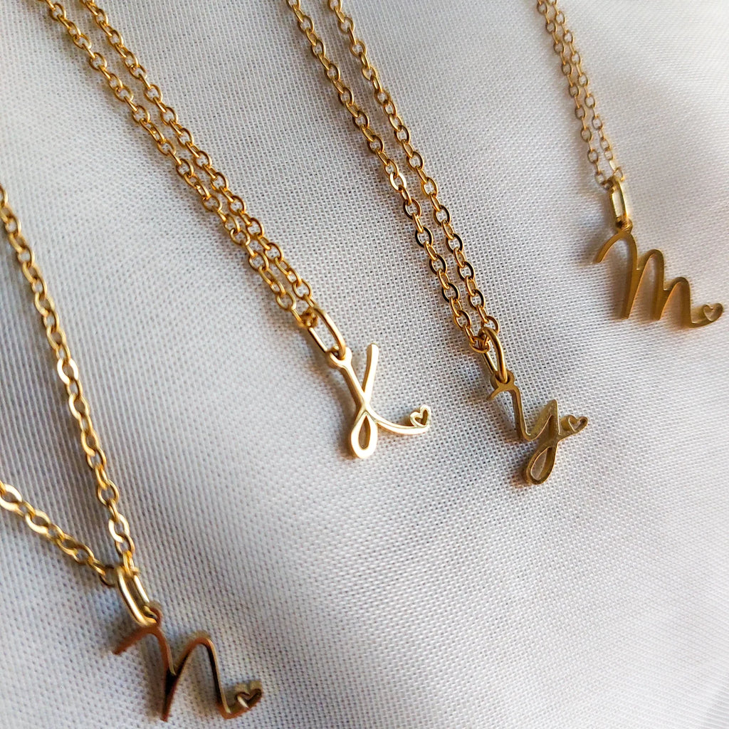Tiny Small Initial Necklace