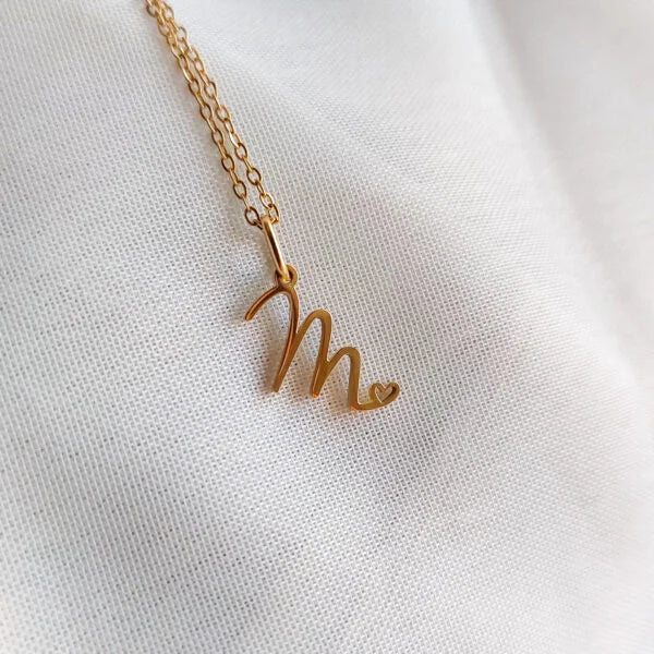 Tiny Small Initial Necklace