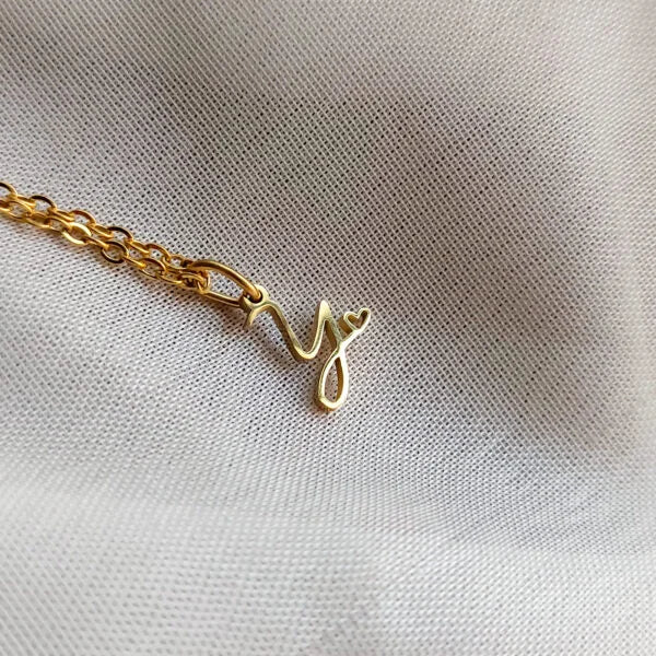 Tiny Small Initial Necklace