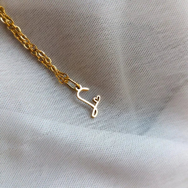 Tiny Small Initial Necklace