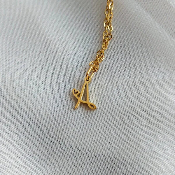 Tiny Small Initial Necklace