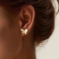White x Gold Butterfly Earrings