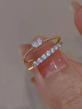 2pcs Zirconia cute Ring