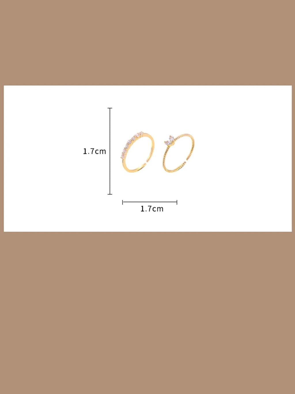 2pcs Zirconia cute Ring