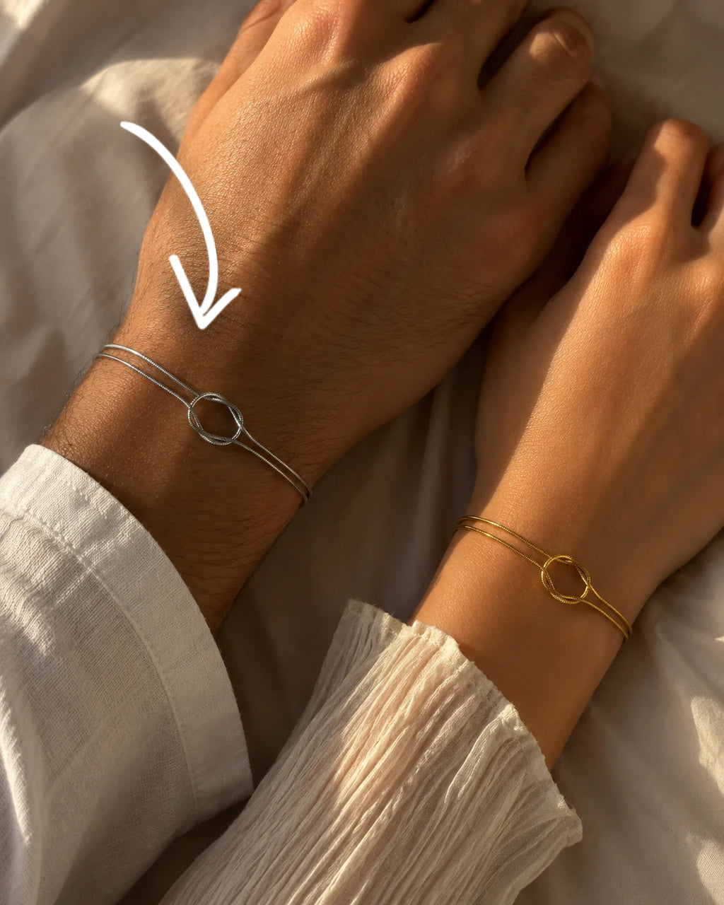 1Pc Couple Bracelets Silver