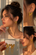 Heart Drop Chains Earring