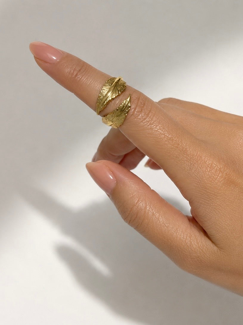Golden Feather Ring