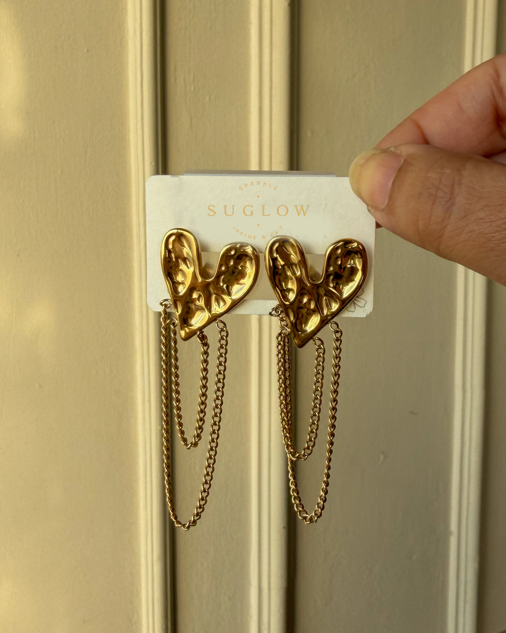 Heart Drop Chains Earring