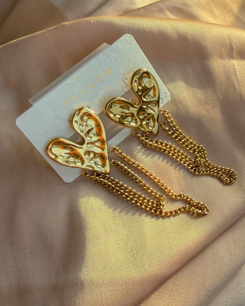 Heart Drop Chains Earring
