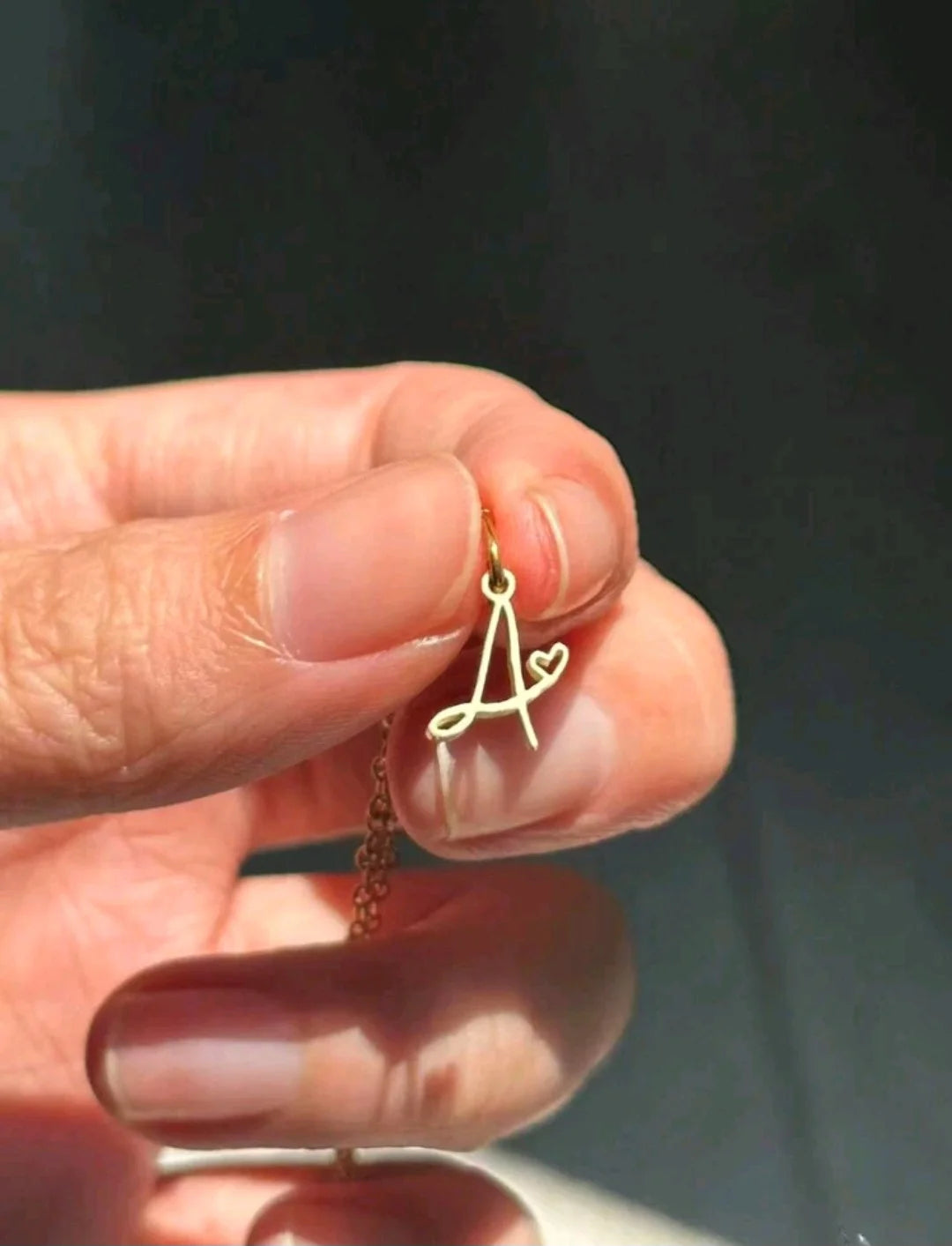Tiny Small Initial Necklace