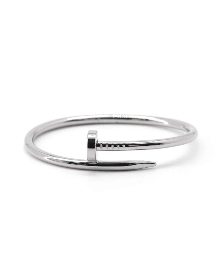 Nail Bangle Unisex Silver