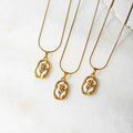 Tulip Necklace I White x Gold